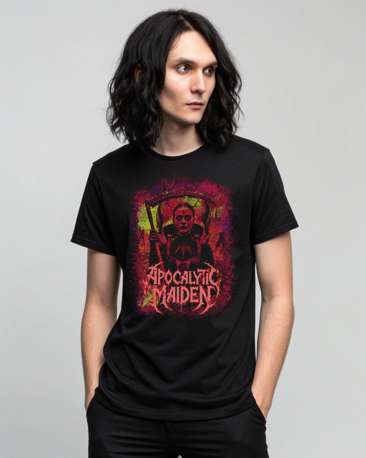 Apocalyptic Maiden T-Shirt - Gothic Metal Watercolor Design - Dark Occult Art Unisex Tee