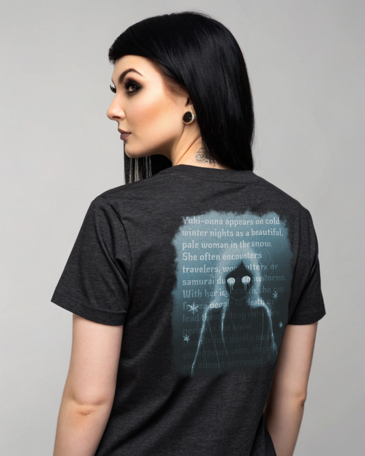 Yuki Onna Gothic T-Shirt – Japanische Folklore mit Front & Backprint | Metal Typografie