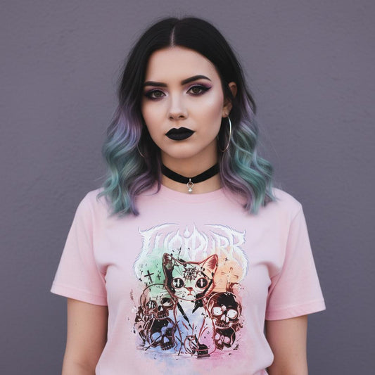 Lucipurr T-Shirt – Pastel Goth Cat Design