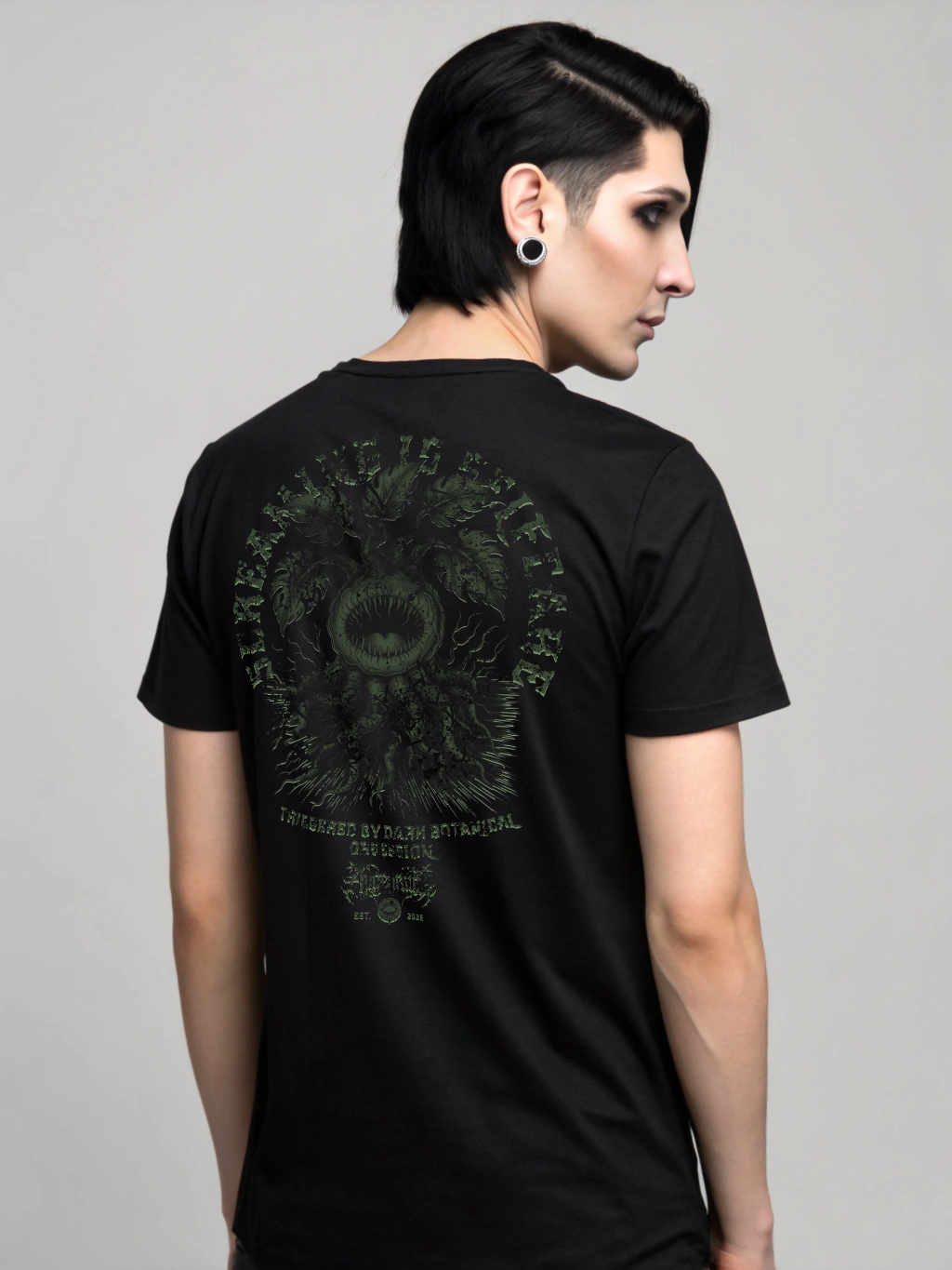 Screaming is Selfcare Shirt – Dark Botanical Alraune Design | Gothic Backprint | Alternative Unisex