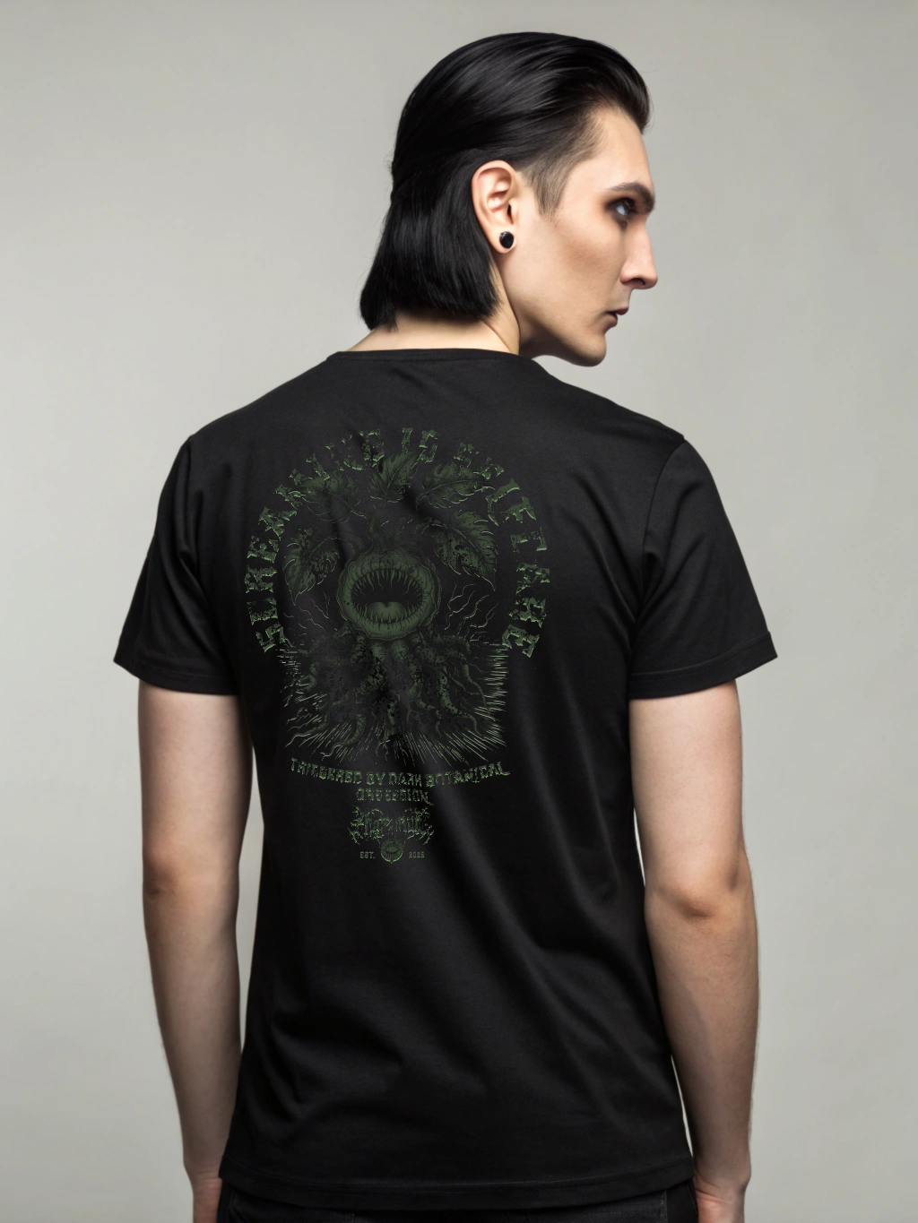 Screaming is Selfcare Shirt – Dark Botanical Alraune Design | Gothic Backprint | Alternative Unisex