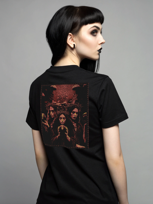 Forrest Necromancy Dark Nature T-Shirt – Occult Black Metal Design Backprint - Gothic Unisex Shirt