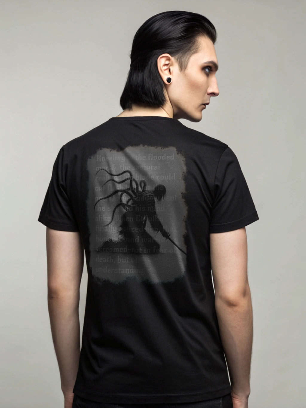 Defeated Mind Gothic Metal T-Shirt mit Kosmischem Horror Backprint | Dark Art Clothing