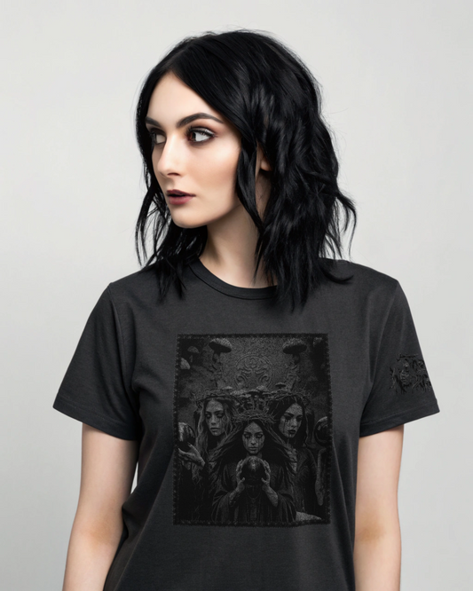 Forrest Necromancy Dark Nature T-Shirt – Occult Black Metal Design Frontprint - Gothic Unisex Shirt