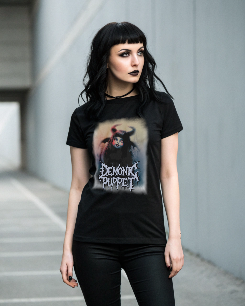 Demonic Puppet T-Shirt - Gothic Metal Watercolor Design - Dark Doll Art Shirt - Unisex Tee